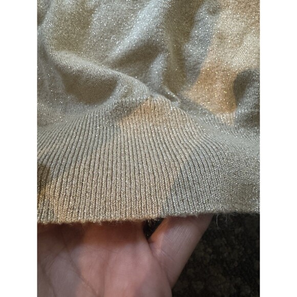Express Y2K Cyberpunk Gold Sweater Tube top Sparkle Vintage Medium - Picture 5 of 5
